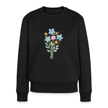 Les bouquets de fleurs - Pull Premium bio Femme - noir - Devant - Julia (174cm)