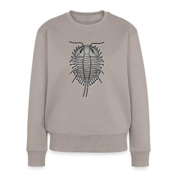 Trilobite Fossil Geology Paleontology Arthropod - Women's Premium Organic Jumper - taupe - Front - Julia (174cm)