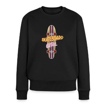 SKATEBOARD GIRL - Pull Premium bio Femme - noir - Devant - Julia (174cm)