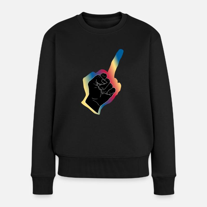 Schwarze Faust Aura - Frauen Premium Bio Pullover - Schwarz