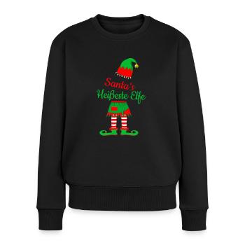 Santa's heißeste Elfe - Frauen Premium Bio Pullover - Schwarz - Vorne - Julia (174cm)