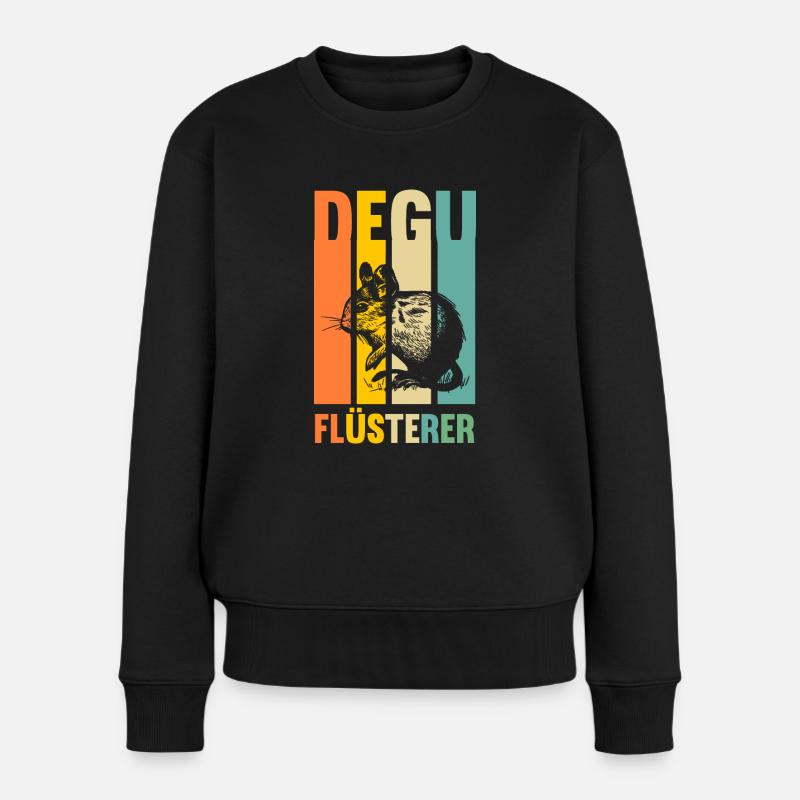 Degu Flüsterer - Frauen Premium Bio Pullover - Schwarz