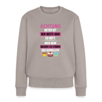 Backwarenverkäuferin Gebäck Konditorei Konditorin - Frauen Premium Bio Pullover - Taupe - Vorne - Julia (174cm)