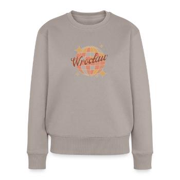 Wroclaw Wroclaw Pologne Rétro Vintage Design - Pull Premium bio Femme - taupe - Devant - Julia (174cm)