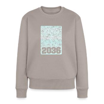 Nummer 2036 - Frauen Premium Bio Pullover - Taupe - Vorne - Julia (174cm)