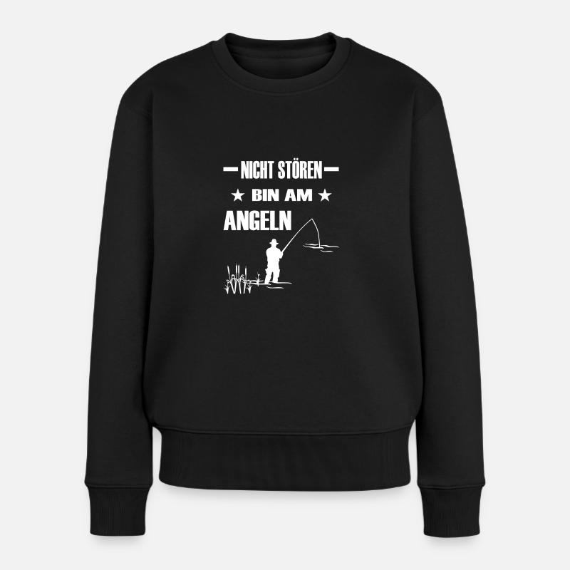 Angeln - Frauen Premium Bio Pullover - Schwarz
