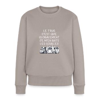 Routier Humour Poids Lourds Camionneur Conducteur - Pull Premium bio Femme - taupe - Devant - Julia (174cm)