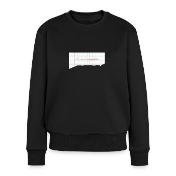 T-shirt humoristique prof / élève - école - Pull Premium bio Femme - noir - Devant - Julia (174cm)