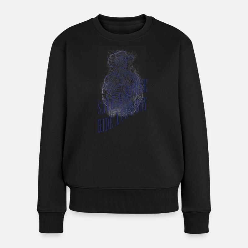 SAVE A HORSE - Frauen Premium Bio Pullover - Schwarz