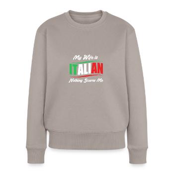 Italienisch Italia Italien - Frauen Premium Bio Pullover - Taupe - Vorne - Julia (174cm)