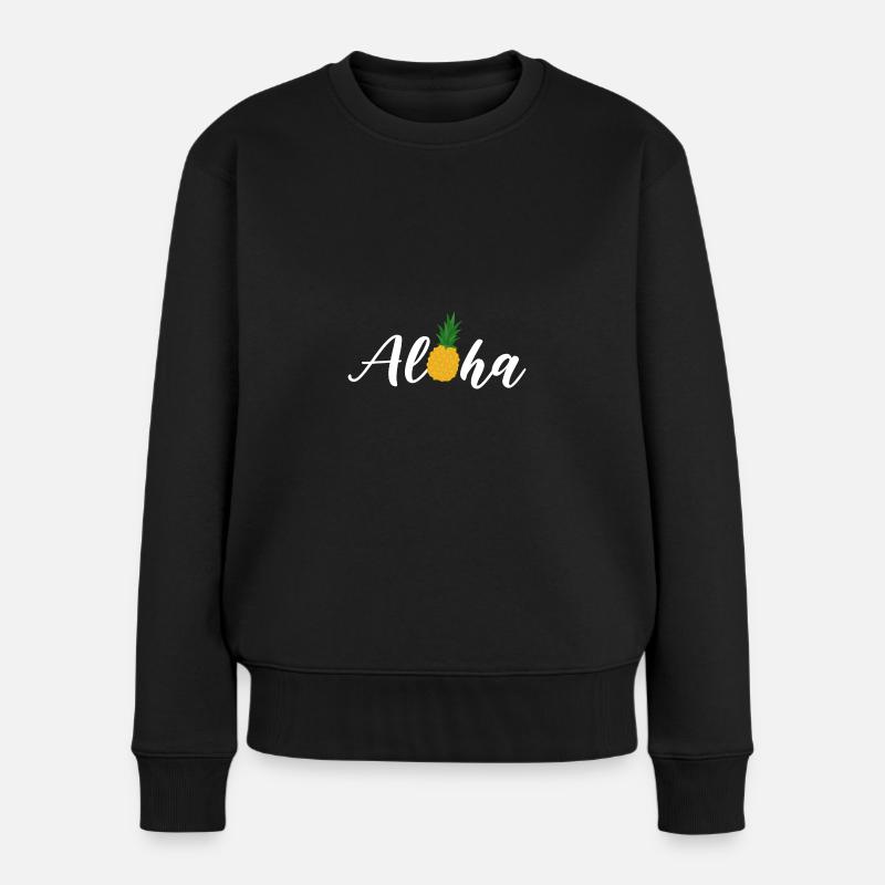 Ananas Aloha - Frauen Premium Bio Pullover - Schwarz