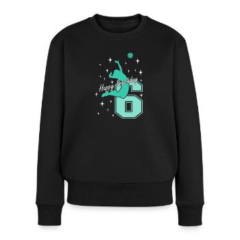 6. Geburtstag Volleyball Volleyballspielerin - Frauen Premium Bio Pullover - Schwarz - Vorne - Julia (174cm)
