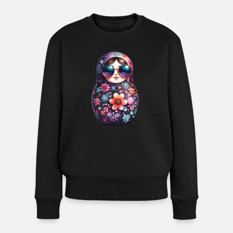 Cadeau de lunettes de soleil Matryoshka Cool - Pull Premium bio Femme - noir