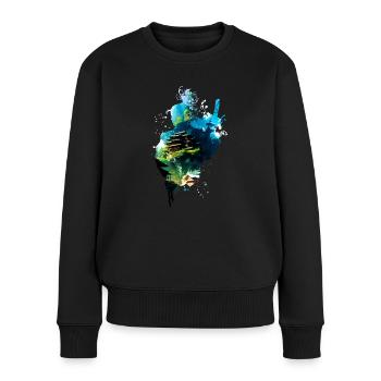 Style Anime Samouraï - Pull Premium bio Femme - noir - Devant - Julia (174cm)