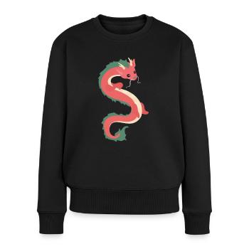 Dragon chinois - Pull Premium bio Femme - noir - Devant - Julia (174cm)