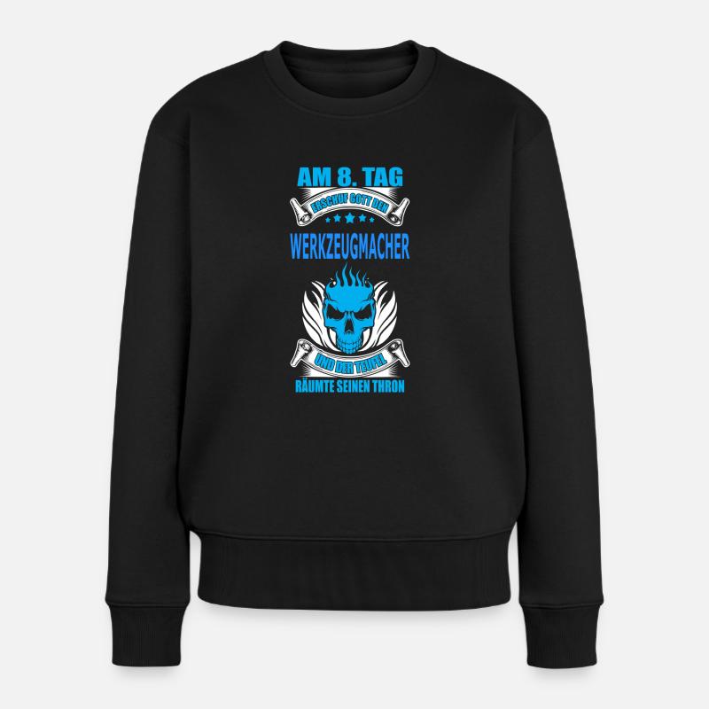 WERKZEUGMACHER - Frauen Premium Bio Pullover - Schwarz