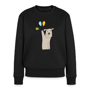 Chien avec des ballons - Pull Premium bio Femme - noir - Devant - Julia (174cm)