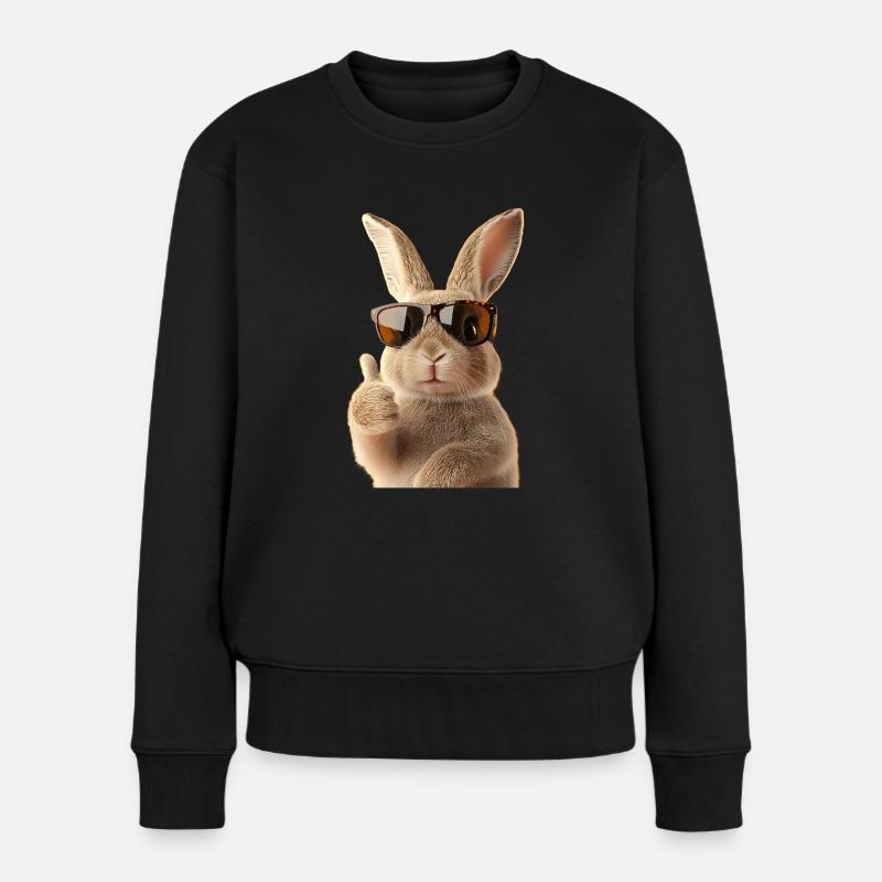 Süße Osterhase - Frauen Premium Bio Pullover - Schwarz