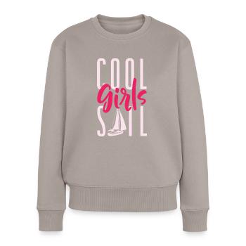 Funny Sailing Boating Sailor Boat - Frauen Premium Bio Pullover - Taupe - Vorne - Julia (174cm)