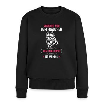 Cane Corso - Frauen Premium Bio Pullover - Schwarz - Vorne - Julia (174cm)