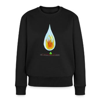 Elemente - Frauen Premium Bio Pullover - Schwarz - Vorne - Julia (174cm)