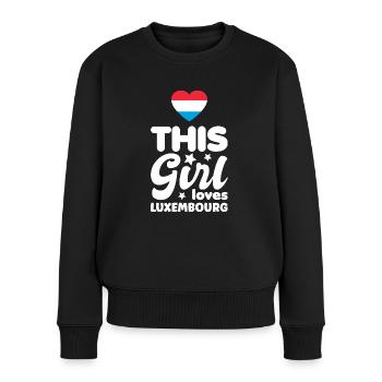 Drapeau luxembourgeois Drapeau luxembourgeois Accueil - Pull Premium bio Femme - noir - Devant - Julia (174cm)