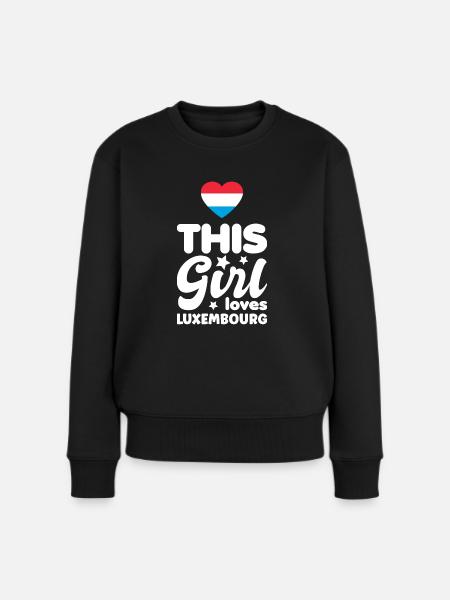 Luxemburg Flagge Luxemburgische Flagge Heimat - Frauen Premium Bio Pullover - Schwarz