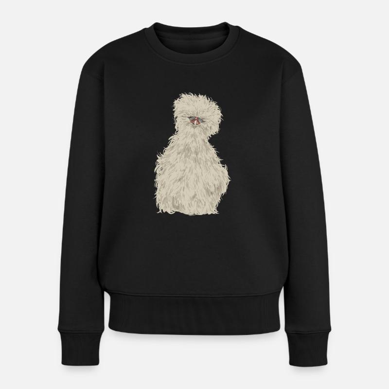 Seidenhuhn Silkie Chicken - Frauen Premium Bio Pullover - Schwarz