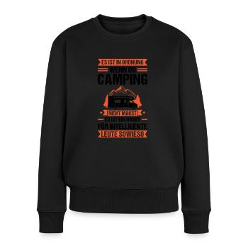 Campen Camping Camping-Liebhaber Geschenk - Frauen Premium Bio Pullover - Schwarz - Vorne - Julia (174cm)