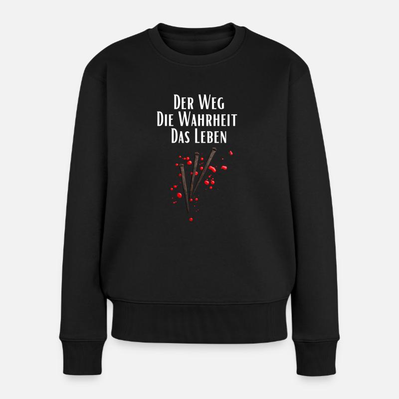 Der Weg Die Wahrheit Das Leben - Frauen Premium Bio Pullover - Schwarz
