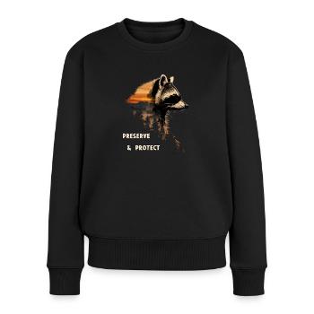 Protéger la forêt de ratons laveurs Nature - Pull Premium bio Femme - noir - Devant - Julia (174cm)