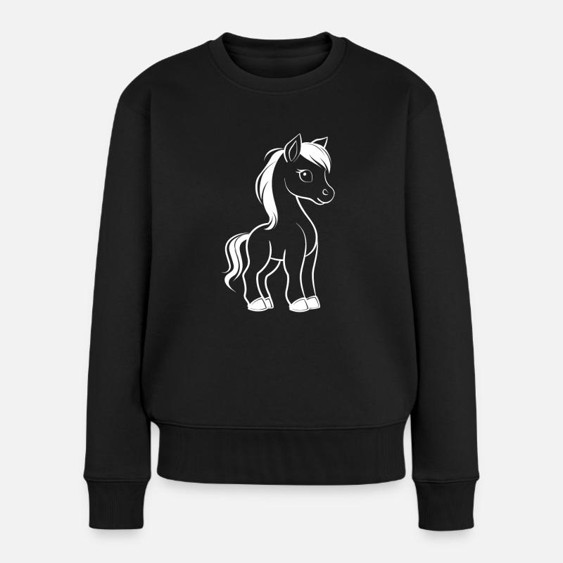 Pony - Frauen Premium Bio Pullover - Schwarz