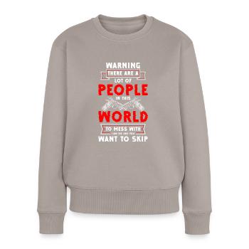 Pistole Munition Freiheit - Frauen Premium Bio Pullover - Taupe - Vorne - Julia (174cm)