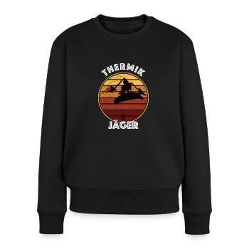 Lustiger Gleitschirmflieger Spruch Thermikjäger - Frauen Premium Bio Pullover - Schwarz - Vorne - Julia (174cm)