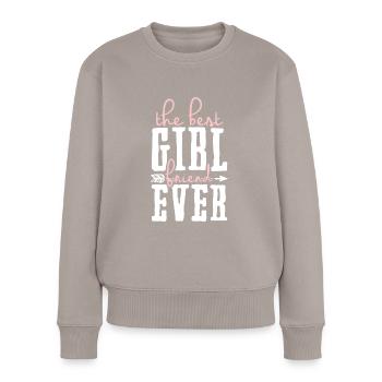 Freundin Girlfriend Paar - Frauen Premium Bio Pullover - Taupe - Vorne - Julia (174cm)