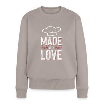 Cuisiner l’amour - Pull Premium bio Femme - taupe - Devant - Julia (174cm)