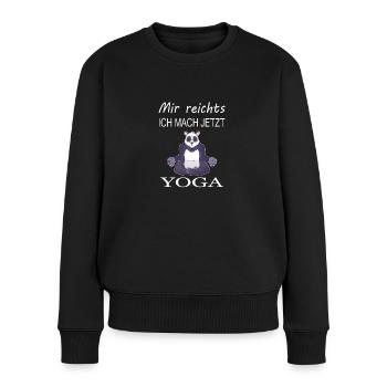 PANDA YOGA Mir reichts ich mach jetzt Yoga - Frauen Premium Bio Pullover - Schwarz - Vorne - Julia (174cm)