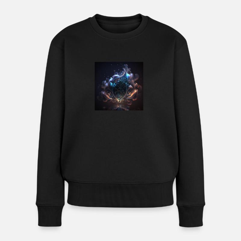 Digitale Kunst Abstract n°5 - Frauen Premium Bio Pullover - Schwarz