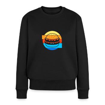 Cheeseburger Burger - Frauen Premium Bio Pullover - Schwarz - Vorne - Julia (174cm)