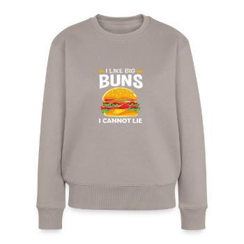 Cheeseburger - Frauen Premium Bio Pullover - Taupe - Vorne - Julia (174cm)