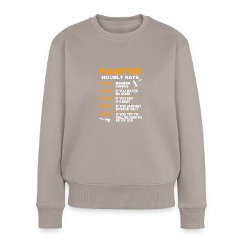 Pintor - Sudadera ecológica prémium para mujer - gris topo - delante - Julia (174cm)
