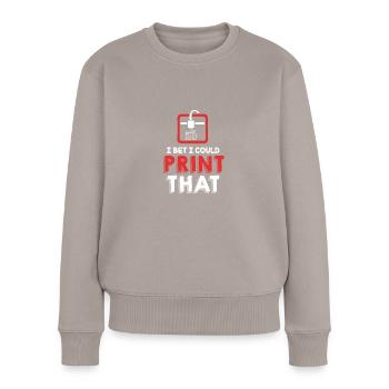3D Druck - Frauen Premium Bio Pullover - Taupe - Vorne - Julia (174cm)