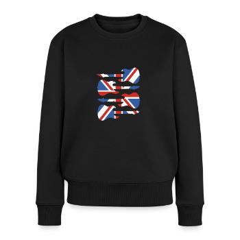 Angleterre - Pull Premium bio Femme - noir - Devant - Julia (174cm)