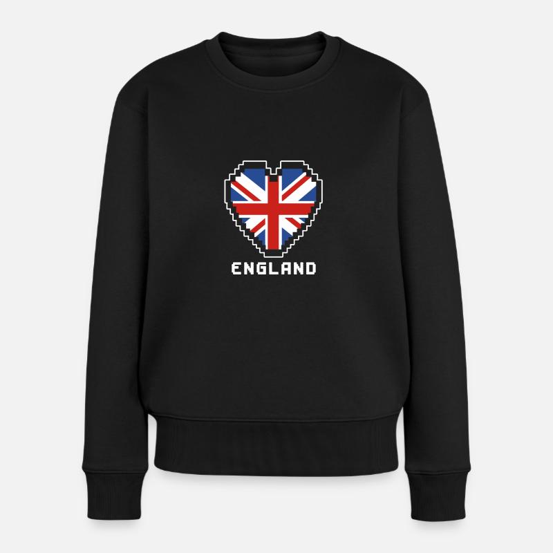 England - Frauen Premium Bio Pullover - Schwarz
