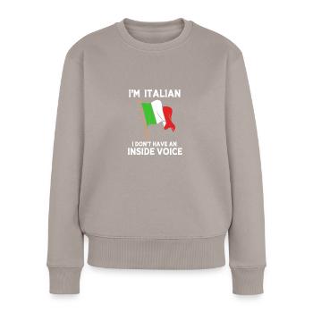 Italienisch Italia Italien - Frauen Premium Bio Pullover - Taupe - Vorne - Julia (174cm)