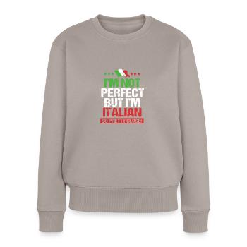 Italienisch Italia Italien - Frauen Premium Bio Pullover - Taupe - Vorne - Julia (174cm)