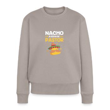 Pfarrer - Frauen Premium Bio Pullover - Taupe - Vorne - Julia (174cm)