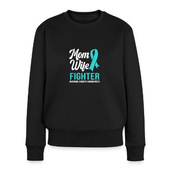 Eierstockkrebs Krebs-Überlebender Krebs - Frauen Premium Bio Pullover - Schwarz - Vorne - Julia (174cm)