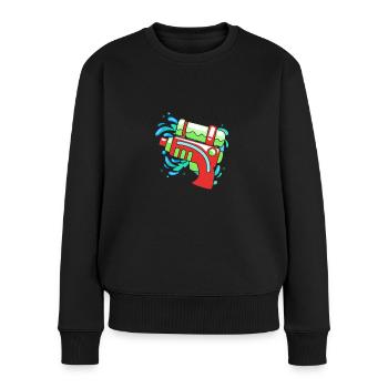 Wasserpistole - Frauen Premium Bio Pullover - Schwarz - Vorne - Julia (174cm)