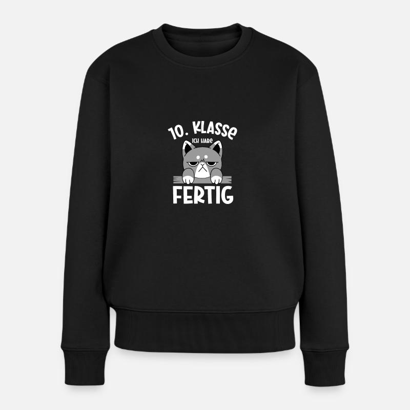 10. Klasse Geschafft Absolvent Schulende Abschluss - Frauen Premium Bio Pullover - Schwarz